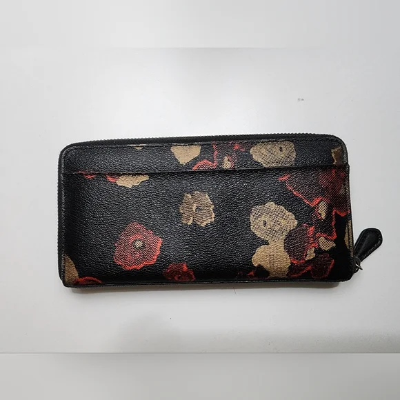 Coach Black and Red Floral Wallet - Picture 2 of 11